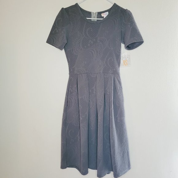 LuLaRoe Dresses & Skirts - Lularoe Dress Teacher Womens XS Gray Amelia Preppy Classic Pockets Feminine Chic